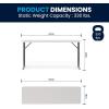 Flash Furniture Kathryn 5′ Rectangular Plastic Folding Table, Long Plastic Foldable Table for Indoor/Outdoor Events, White(Solid)