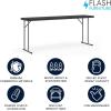 Flash Furniture Kathryn 6′ Rectangular Plastic Folding Table, Long Plastic Foldable Table for Indoor/Outdoor Events, Black(Black)