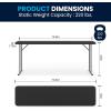 Flash Furniture Kathryn 6′ Rectangular Plastic Folding Table, Long Plastic Foldable Table for Indoor/Outdoor Events, Black(Black)