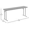 Flash Furniture Kathryn 6′ Rectangular Plastic Folding Table, Long Plastic Foldable Table for Indoor/Outdoor Events, Black(Grey)