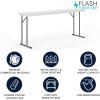 Flash Furniture Kathryn 6′ Rectangular Plastic Folding Table, Long Plastic Foldable Table for Indoor/Outdoor Events, Black(White)