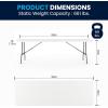 Flash Furniture Kathryn 8′ Rectangular Plastic Folding Event Table with Carrying Handle, Bi-Fold Portable Banquet Table for Indoor/Outdoor Events, Granite White, 30″W x 96″L