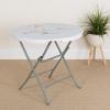 Flash Furniture Kathryn Commercial Grade 2.63-Foot Round Granite White Plastic Folding Table(Classic)