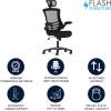 Flash Furniture Kelista High-Back Swivel Office Chair with Adjustable Lumbar Support and Seat Height, Ergonomic Mesh Desk Chair, Black(Black)