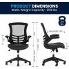 Flash Furniture Kelista Office Chair, Ergonomic, Mid-Back, Dark Gray Mesh with Swivel(Black Leathersoft/Mesh)