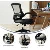 Flash Furniture Kelista Office Chair, Ergonomic, Mid-Back, Dark Gray Mesh with Swivel(Black Leathersoft/Mesh)