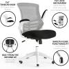Flash Furniture Kelista Office Chair, Ergonomic, Mid-Back, Dark Gray Mesh with Swivel(Black Mesh/White Frame)