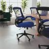 Flash Furniture Kelista Office Chair, Ergonomic, Mid-Back, Dark Gray Mesh with Swivel(Blue Mesh)