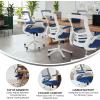 Flash Furniture Kelista Office Chair, Ergonomic, Mid-Back, Dark Gray Mesh with Swivel(Blue Mesh/White Frame)