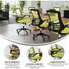 Flash Furniture Kelista Office Chair, Ergonomic, Mid-Back, Dark Gray Mesh with Swivel(Green Mesh)