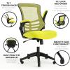Flash Furniture Kelista Office Chair, Ergonomic, Mid-Back, Dark Gray Mesh with Swivel(Green Mesh)