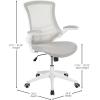 Flash Furniture Kelista Office Chair, Ergonomic, Mid-Back, Dark Gray Mesh with Swivel(Light Gray Mesh/White Frame)
