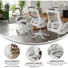 Flash Furniture Kelista Office Chair, Ergonomic, Mid-Back, Dark Gray Mesh with Swivel(Light Gray Mesh/White Frame)