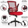 Flash Furniture Kelista Office Chair, Ergonomic, Mid-Back, Dark Gray Mesh with Swivel(Red Mesh)