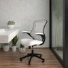Flash Furniture Kelista Office Chair, Ergonomic, Mid-Back, Dark Gray Mesh with Swivel(White Mesh)