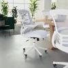 Flash Furniture Kelista Office Chair, Ergonomic, Mid-Back, Dark Gray Mesh with Swivel(White Mesh/White Frame)