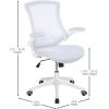 Flash Furniture Kelista Office Chair, Ergonomic, Mid-Back, Dark Gray Mesh with Swivel(White Mesh/White Frame)