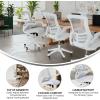 Flash Furniture Kelista Office Chair, Ergonomic, Mid-Back, Dark Gray Mesh with Swivel(White Mesh/White Frame)