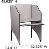 Flash Furniture Kevin Starter Student Study Carrel for Testing Centers and Classrooms, Starter Study Carrel Unit/Private Student Testing Desk, Gray(Nebula Grey)
