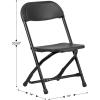 Flash Furniture Kids White Plastic Folding Chair(Black)