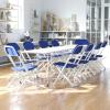 Flash Furniture Kids White Plastic Folding Chair(Blue)