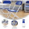 Flash Furniture Kids White Plastic Folding Chair(Blue)