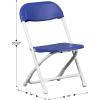 Flash Furniture Kids White Plastic Folding Chair(Blue)