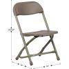 Flash Furniture Kids White Plastic Folding Chair(Brown)