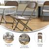 Flash Furniture Kids White Plastic Folding Chair(Brown)