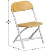 Flash Furniture Kids White Plastic Folding Chair(Yellow)