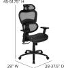 Flash Furniture LO Ergonomic Mesh Office Chair with 2-to-1 Synchro-Tilt, Adjustable Headrest, Lumbar Support, and Adjustable Pivot Arms in Black(Black)