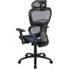 Flash Furniture LO Ergonomic Mesh Office Chair with 2-to-1 Synchro-Tilt, Adjustable Headrest, Lumbar Support, and Adjustable Pivot Arms in Blue