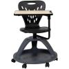 Flash Furniture Laikyn Dark Gray Mobile Desk Chair with 360 Degree Tablet Rotation and Under Seat Storage Cubby(Black)