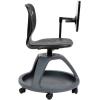 Flash Furniture Laikyn Dark Gray Mobile Desk Chair with 360 Degree Tablet Rotation and Under Seat Storage Cubby(Black)
