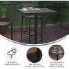 Flash Furniture Lark Commercial Grade Bar Height Patio Table, Indoor/Outdoor Bistro Table with Poly Resin Slats, 30″ Square, Faux Teak(Gray Wash)