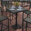 Flash Furniture Lark Commercial Grade Bar Height Patio Table, Indoor/Outdoor Bistro Table with Poly Resin Slats, 30″ Square, Faux Teak(Gray Wash)