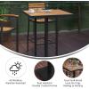 Flash Furniture Lark Commercial Grade Bar Height Patio Table, Indoor/Outdoor Bistro Table with Poly Resin Slats, 30″ Square, Faux Teak(Teak)