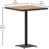 Flash Furniture Lark Commercial Grade Bar Height Patio Table, Indoor/Outdoor Bistro Table with Poly Resin Slats, 30″ Square, Faux Teak(Teak)