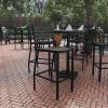Flash Furniture Lark Commercial Grade Bar Height Stool, All-Weather Outdoor Bar Stool with Faux Wood Poly Resin Slats and Aluminum Frame, Gray Wash(Gray Wash)