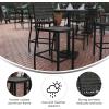 Flash Furniture Lark Commercial Grade Bar Height Stool, All-Weather Outdoor Bar Stool with Faux Wood Poly Resin Slats and Aluminum Frame, Gray Wash(Gray Wash)