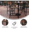 Flash Furniture Lark Commercial Grade Bar Height Stool, All-Weather Outdoor Bar Stool with Faux Wood Poly Resin Slats and Aluminum Frame, Gray Wash(Teak)