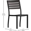 Flash Furniture Lark Outdoor Stackable Side Chair with Faux Teak Poly Slats, Set of 2(Gray Wash Teak)