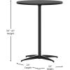 Flash Furniture Lars 36” Round Wood Cocktail Table with 30” and 42” Columns, Wood Bar Height Table for Commercial or Residential Use, Natural(Black)