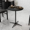 Flash Furniture Lars 36” Round Wood Cocktail Table with 30” and 42” Columns, Wood Bar Height Table for Commercial or Residential Use, Natural(Black)