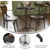 Flash Furniture Lars 36” Round Wood Cocktail Table with 30” and 42” Columns, Wood Bar Height Table for Commercial or Residential Use, Natural(Black)