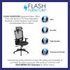 Flash Furniture Layla Ergonomic Mesh Office Chair with Synchro-Tilt, Pivot Adjustable Headrest, Lumbar Support, Coat Hanger and Adjustable Arms in Black