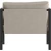 Flash Furniture Lea Indoor/Outdoor Patio Chair with Cushions – Modern Steel Framed Chair with Storage Pockets, Black with Beige Cushions(Light Gray)