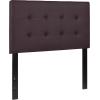 Flash Furniture Lennox Tufted Upholstered Full Size Headboard in Black Vinyl(Brown)