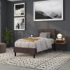 Flash Furniture Lennox Tufted Upholstered Full Size Headboard in Black Vinyl(Brown)