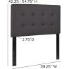 Flash Furniture Lennox Tufted Upholstered Full Size Headboard in Black Vinyl(Gray)